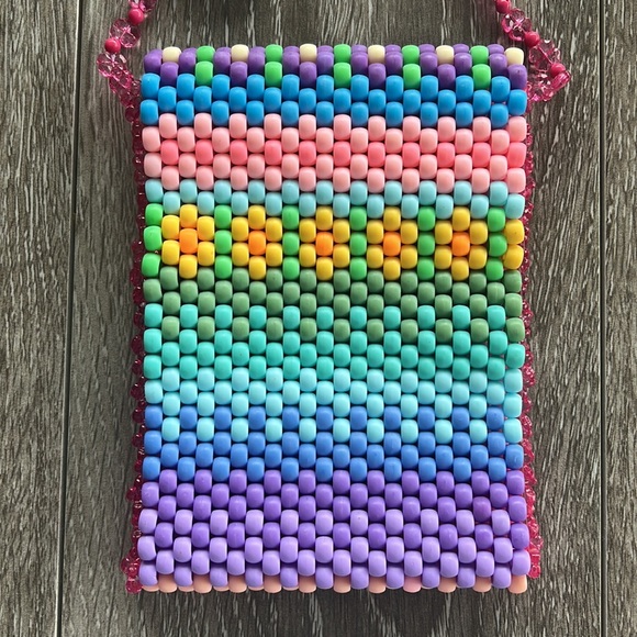 Beaded Handbag ✨ Floral Pattern - Picture 3 of 5